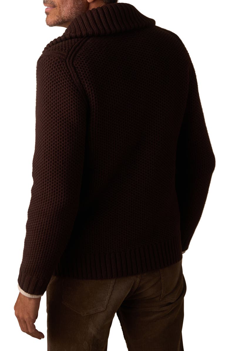 The Normal Brand Waffle Cotton Blend Full Zip Sweater Jacket, Alternate, color, Dark Brown