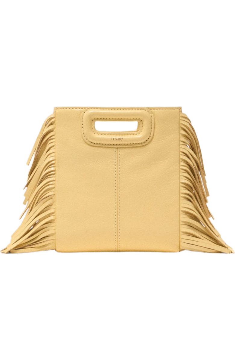 maje Matte crackled leather M Mini bag, Main, color, Pale Yellow