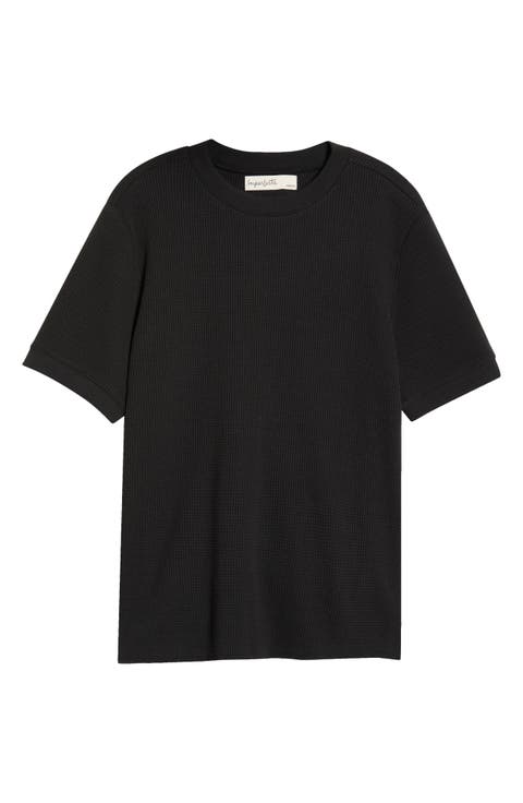 Waffle Knit Cotton T-Shirt