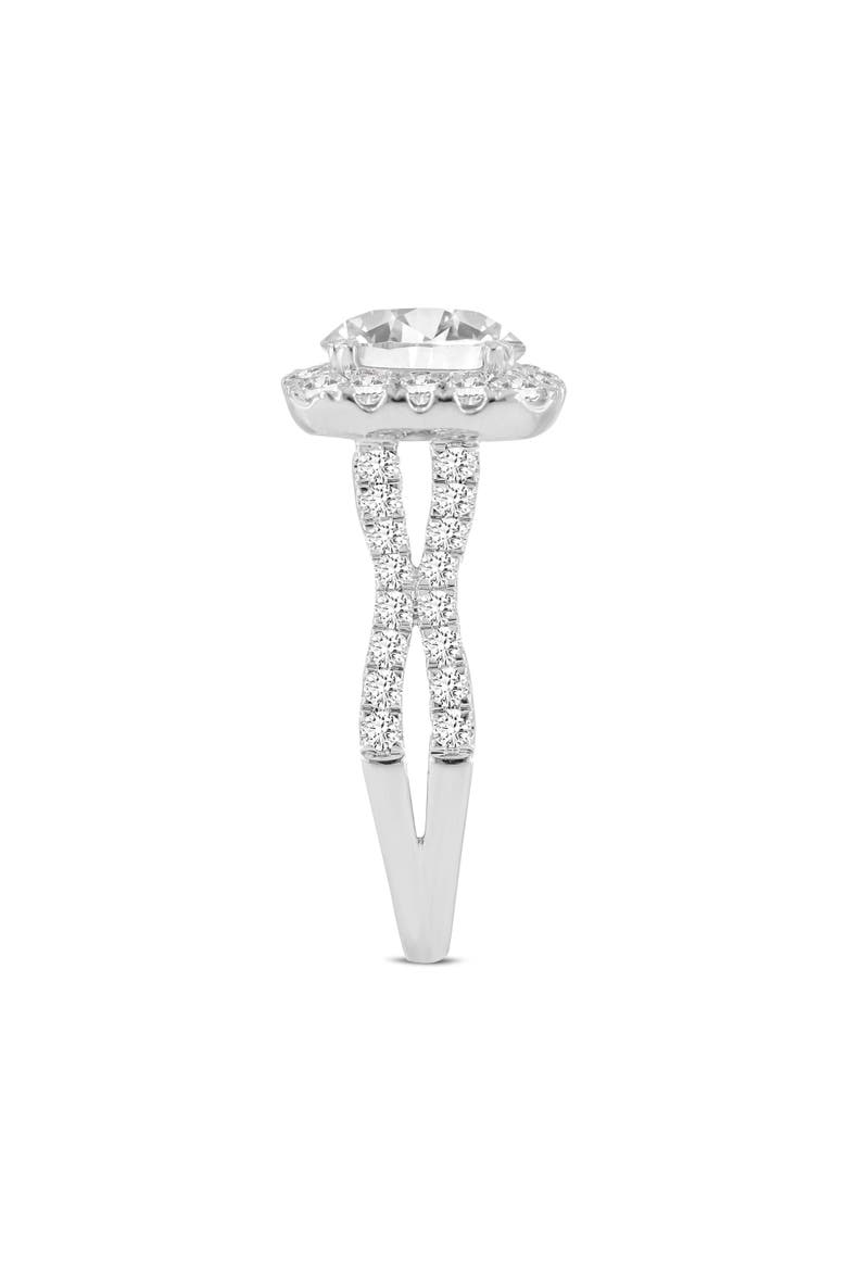 Etoile 14K White Gold Round Cut Lab Grown Diamond Halo Engagement Ring - 2.9 Ct, Alternate, color, 14K White Gold