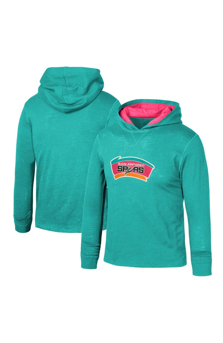 Mitchell & Ness Youth Mitchell & Ness Teal San Antonio Spurs Hardwood Classics Legendary Slub Lightweight Pullover Hoodie, Main, color, Teal