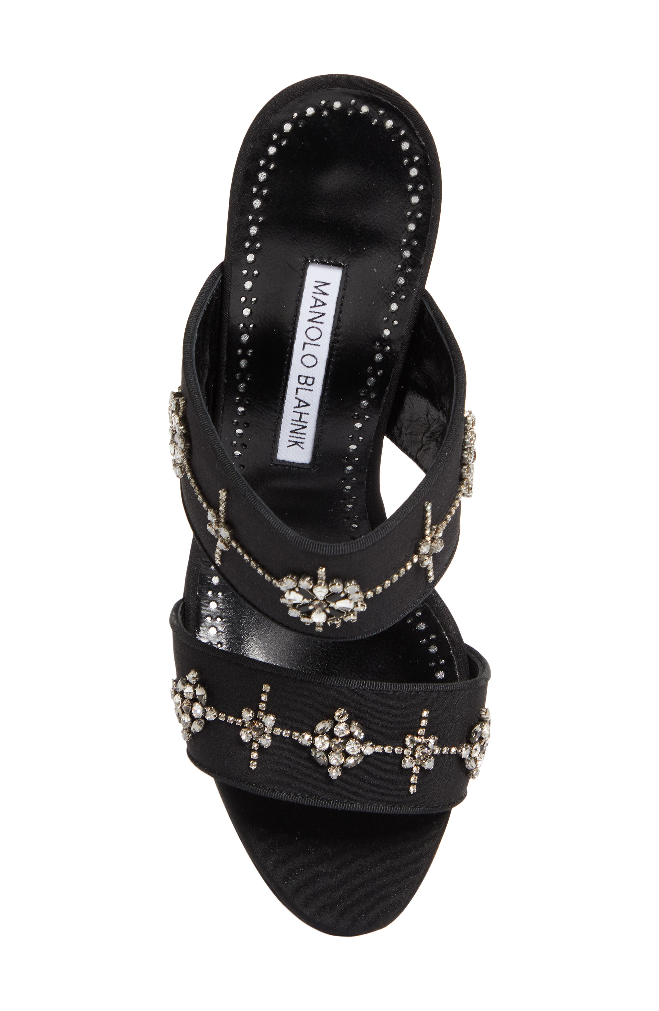 Manolo Blahnik Ralota Embellished Sandal, Alternate, color, Black