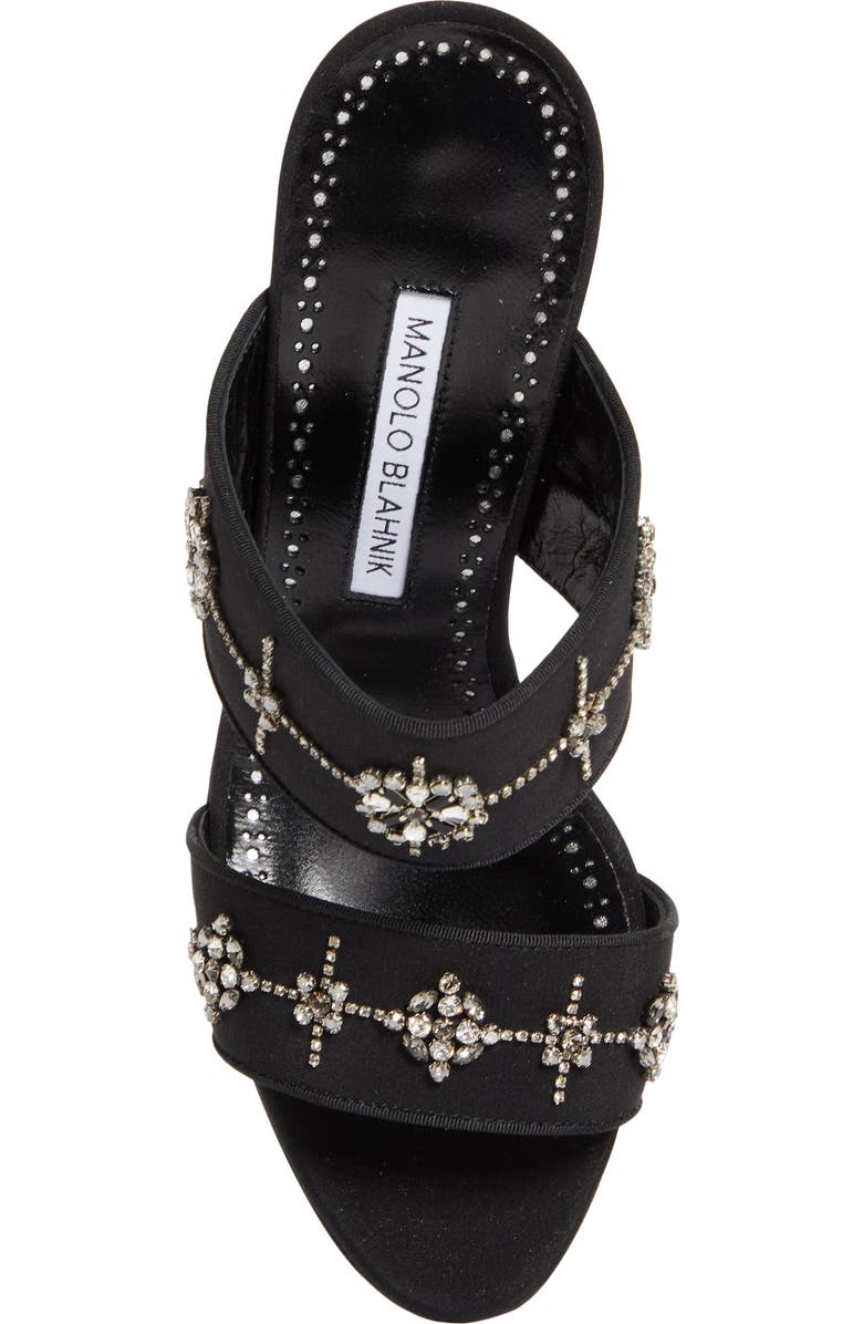 Manolo Blahnik Ralota Embellished Sandal, Alternate, color, Black