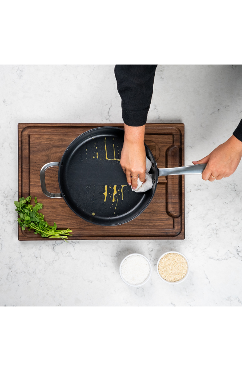 Alva Maestro Nonstick Sauté Pan with Lid, Alternate, color, Black