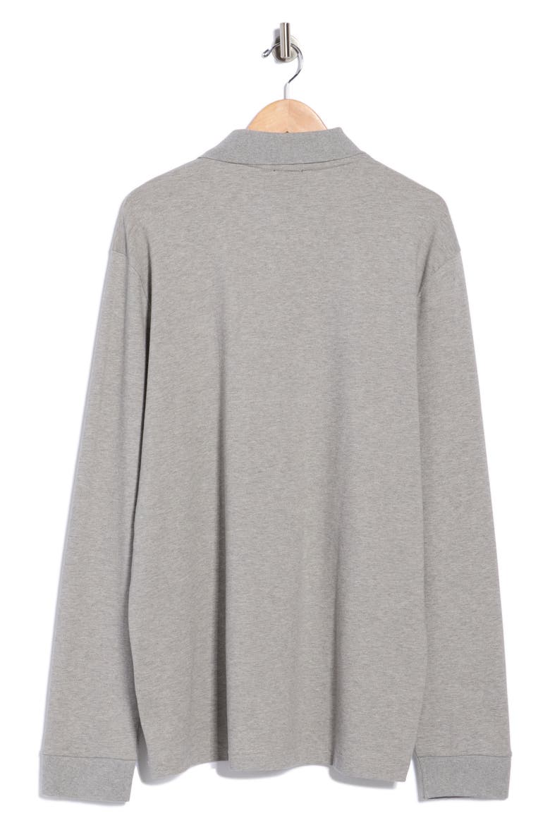 Passerby Stretch Cotton Long Sleeve Polo, Alternate, color, LIGHT/ PASTEL GREY