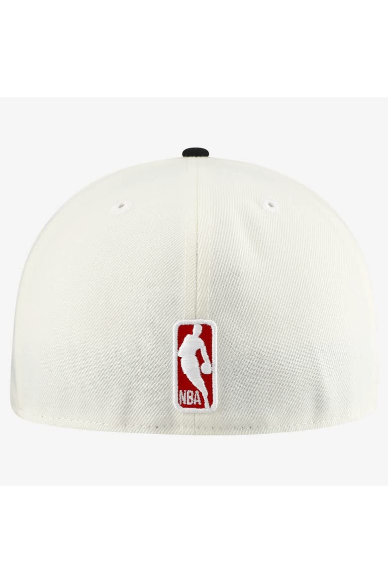 Men's New Era  White/Black Chicago Bulls Chrome 59FIFTY Fitted Hat, Alternate, color, White