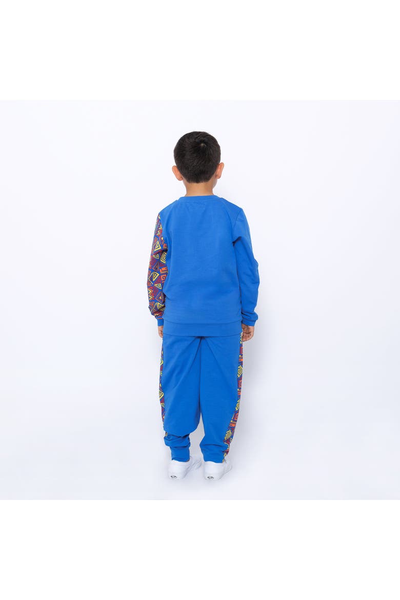 Boys Crewneck Sweatshirt and Jogger Pants Set, Alternate, color, Blue Multicolor