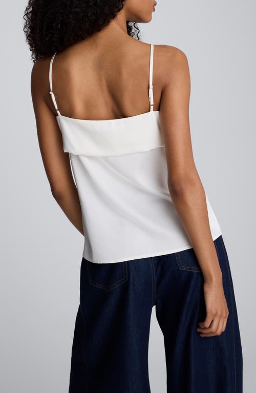 Kenneth Cole Satin Foldover Spaghetti Strap Cami In White