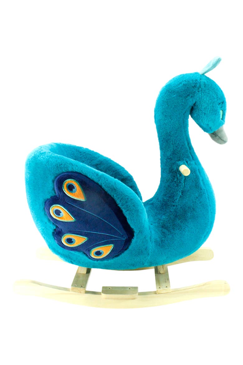Soft Landing™ Peacock JoyRides™ Rocker, Alternate, color, TURQUOISE