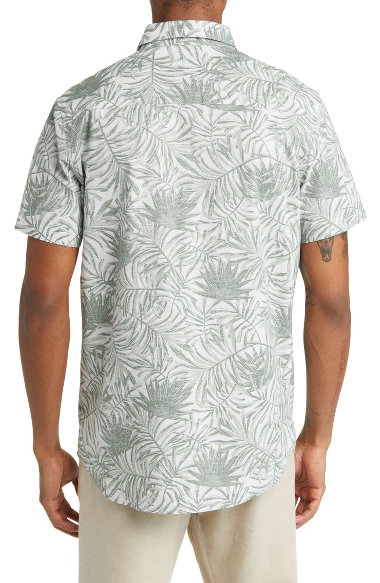 TravisMathew Getaway Grove Short Sleeve Stretch Cotton Blend Button-Up Shirt, Alternate, color, 