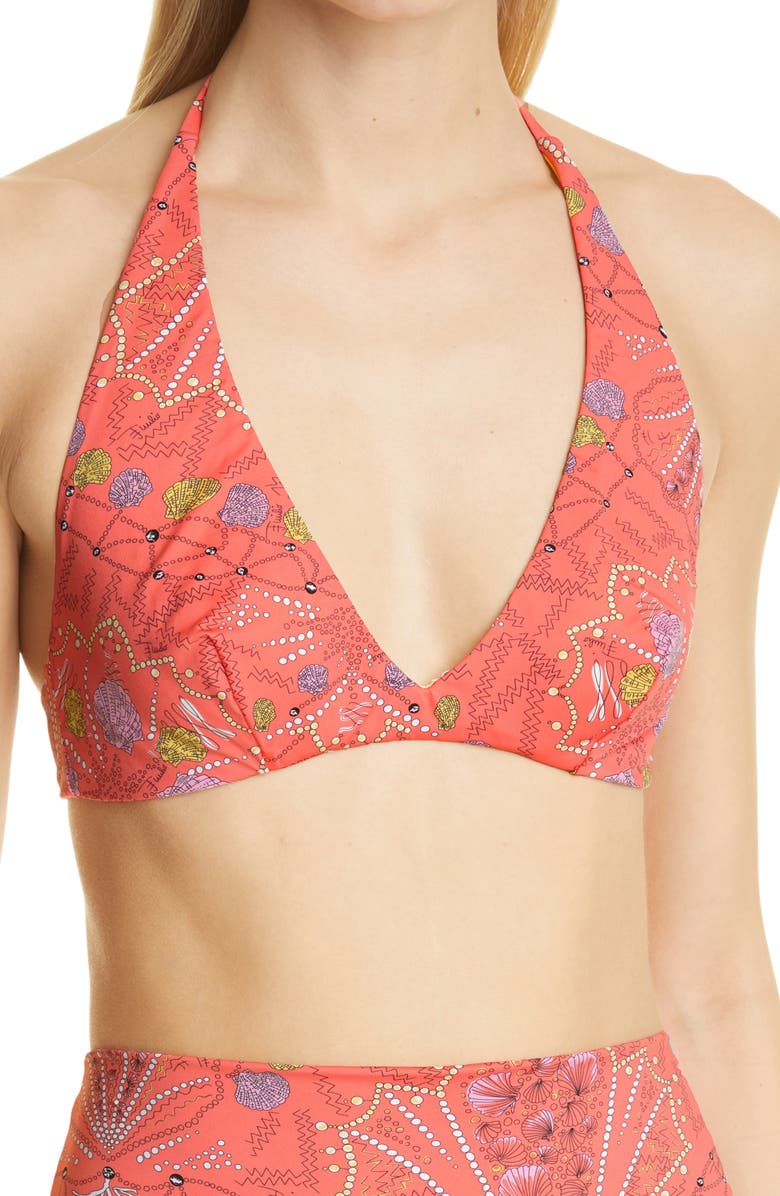 Emilio Pucci Conch Print Bikini Top, Main, color, 