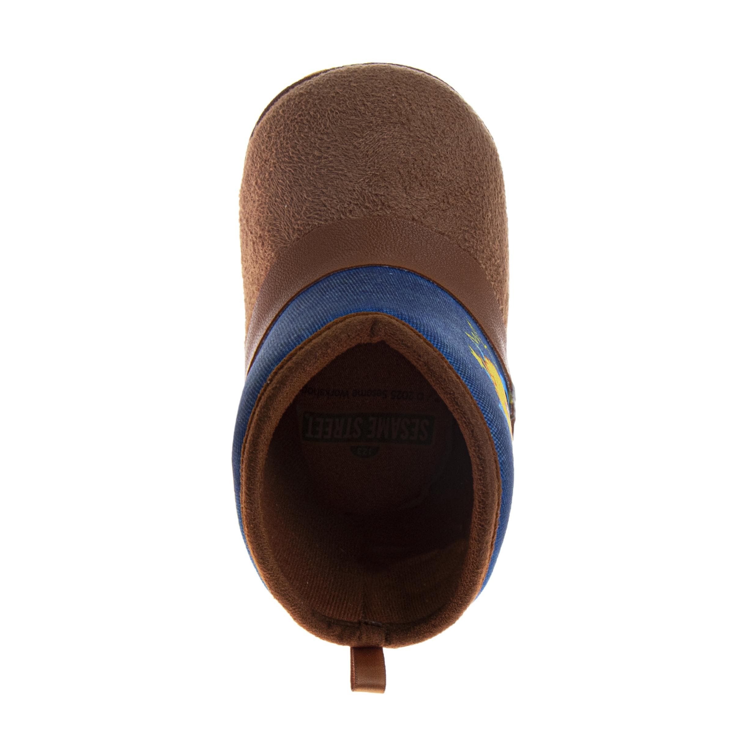 Sesame Street<sup>®</sup> Sesame Street Oscar, Cookie, and Big Bird Kids' Booties, Alternate, color, Brown Denim