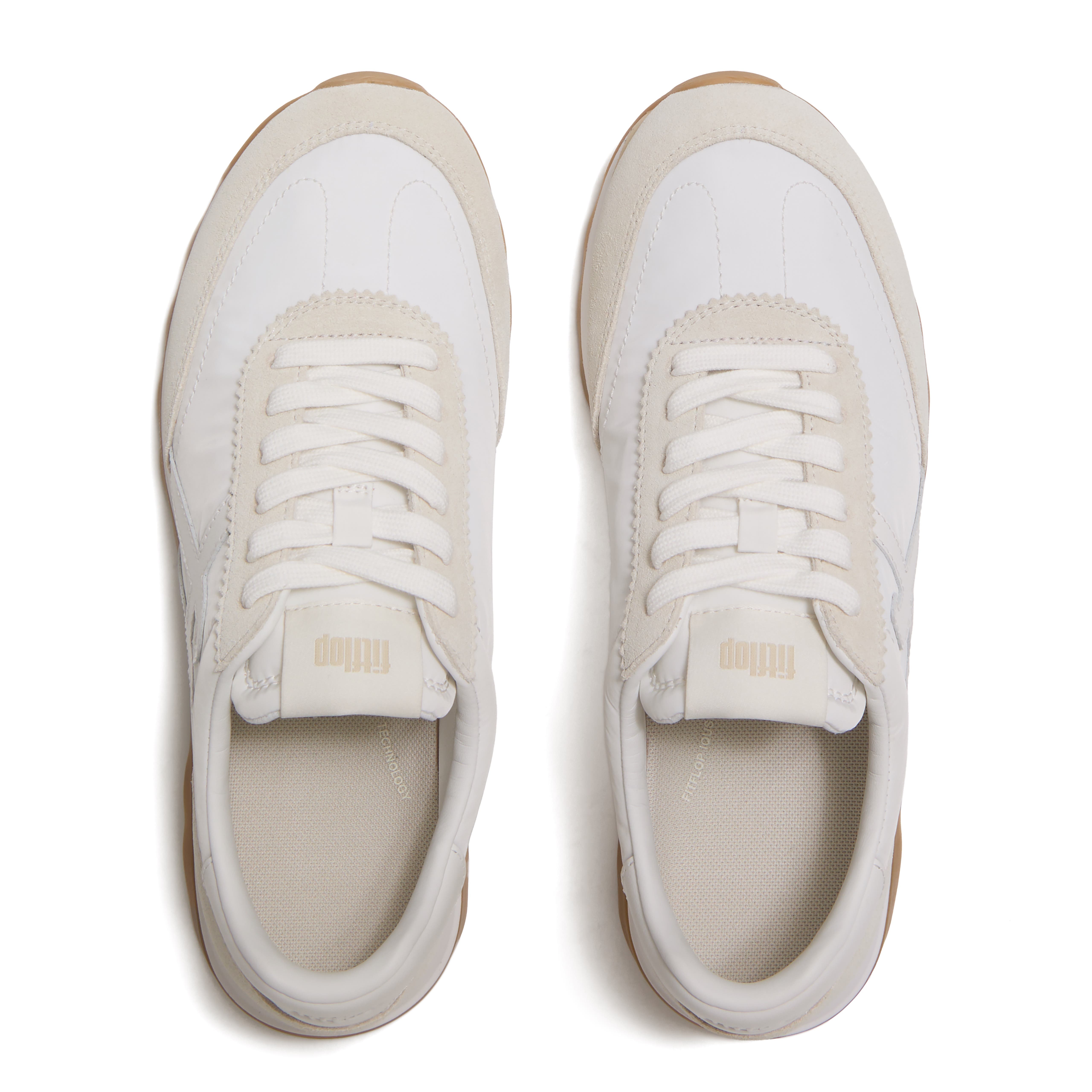 FitFlop Retro-Q FF Fabric Suede Sneakers, Alternate, color, Urban White Mix