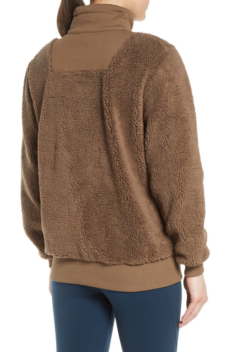 Sweaty Betty Faux Shearling Quarter Zip Pullover, Alternate, color,