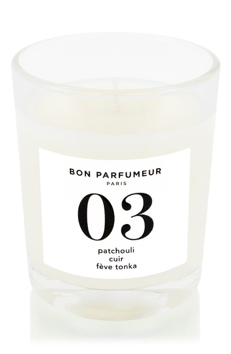 Bon Parfumeur Candle 03 Patchouli, Leather & Tonka Bean Scented Candle, Alternate, color, 