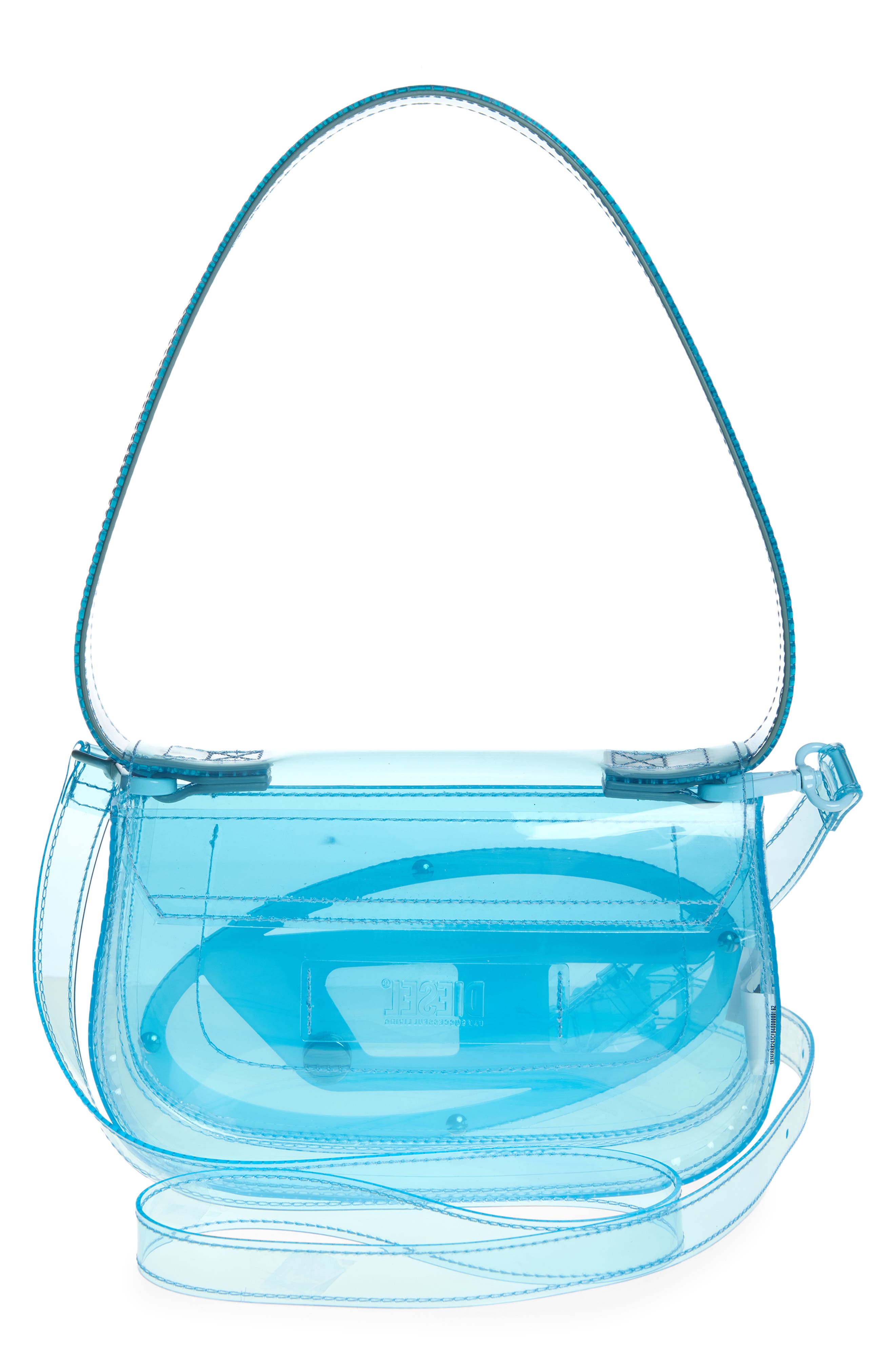 DIESEL<sup>®</sup> 1DR Logo Clear Shoulder Bag, Alternate, color, Blue