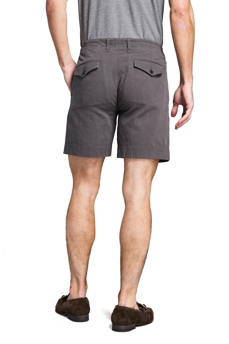 Moore Flat Front Textured Cotton Shorts, Alternate, color, ASPHALT