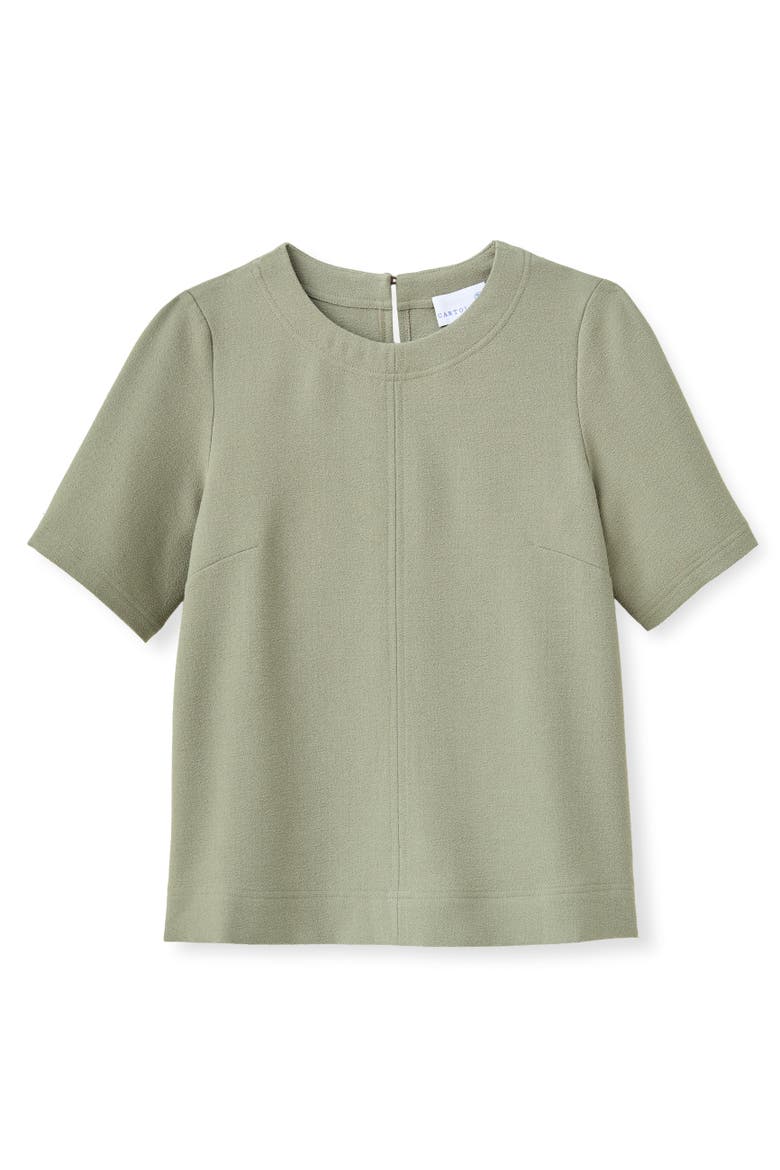Chloe Pebbled Crepe Top, Main, color, Moss