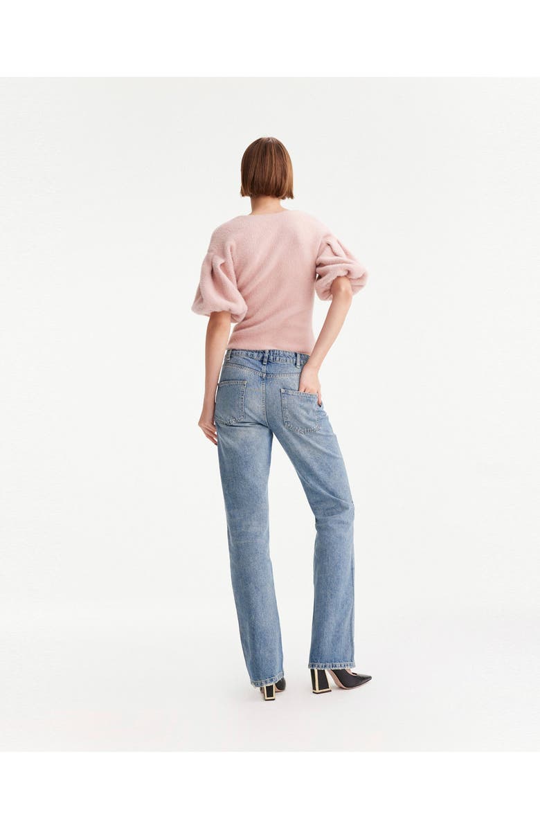 THEO The Label Ersa Bouffant Sleeve V-Neck Pullover, Alternate, color,