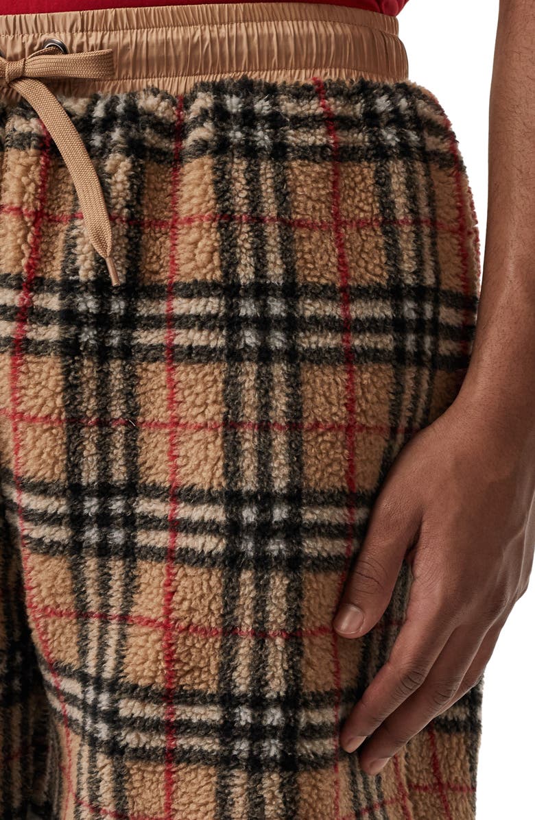 Burberry Keaton Check Fleece Shorts, Alternate, color,