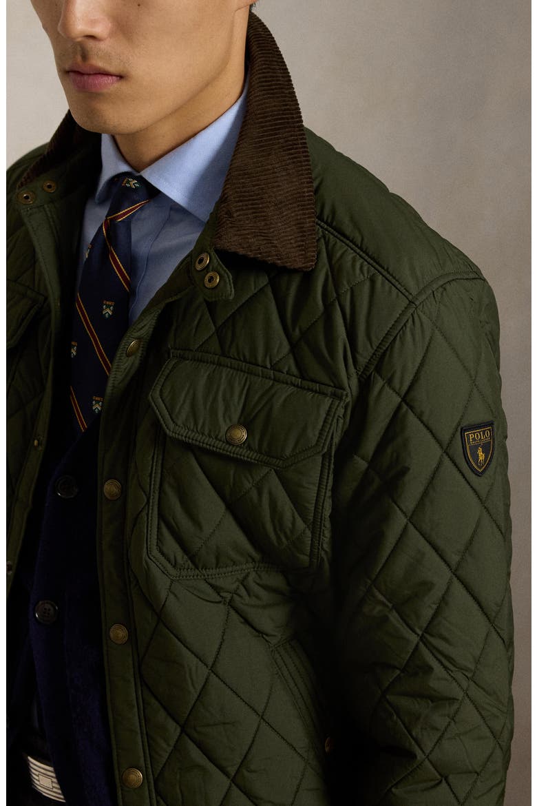 Diamond Quilted Shirt Jacket, Alternate, color, COMPNY OLV