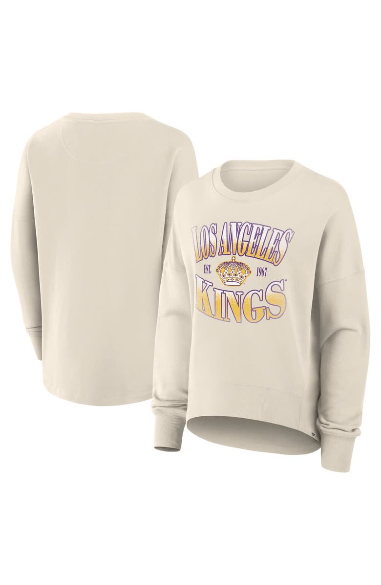 FANATICS Women's Fanatics Cream Los Angeles Kings Oversized Vintage Slice Pullover Sweatshirt, Main, color, Cream