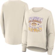 FANATICS Women's Fanatics Cream Los Angeles Kings Oversized Vintage Slice Pullover Sweatshirt