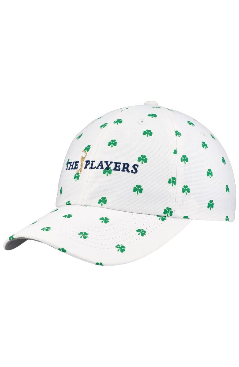 IMPERIAL Men's Imperial White THE PLAYERS Allover Shamrock Print Alter Ego Adjustable Hat, Main, color, 