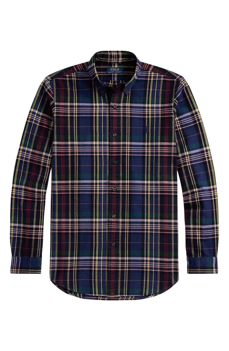 Polo Ralph Lauren Classic Fit Plaid Cotton Oxford Button-Up Shirt, Main, color, Navy Wine Multi