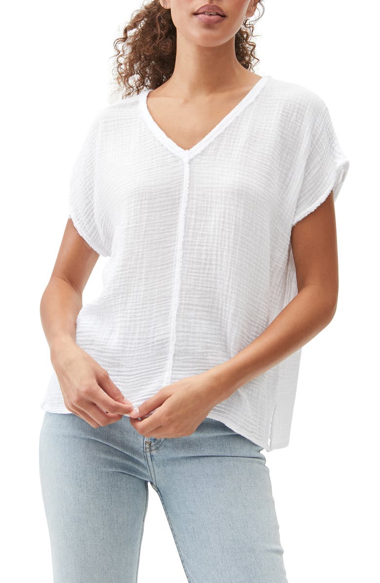 Michael Stars Draya V-Neck T-Shirt, Main, color, White