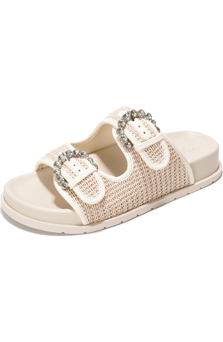 Project Cloud Elora Slide Sandal, Main, color, White Raffie