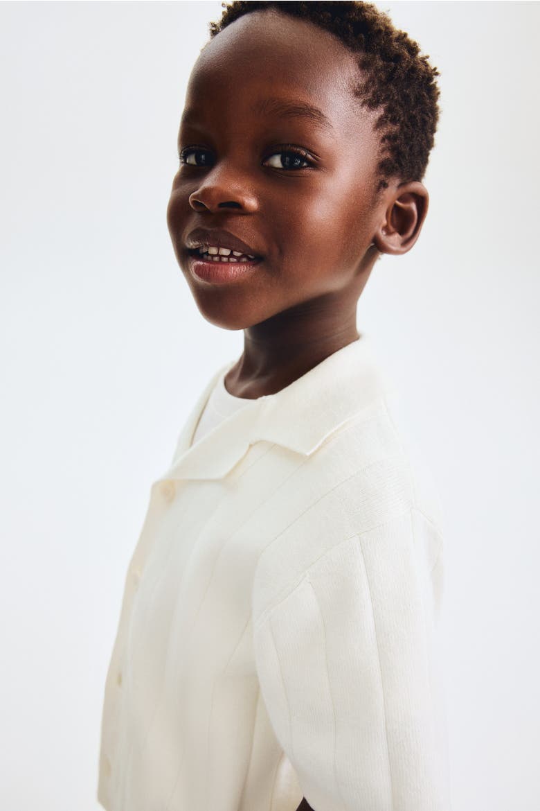Fine-knit Cotton Resort Shirt, Alternate, color, Ivory