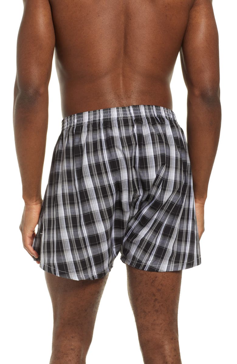 Nordstrom 3-Pack Classic Fit Boxers, Alternate, color, Black- White Plaid Pack