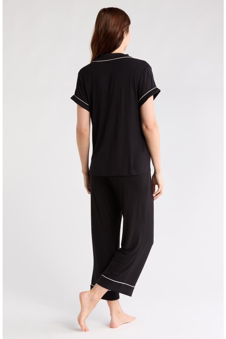 Tranquility Cropped 23-Inch Pajamas, Alternate, color, BLACK