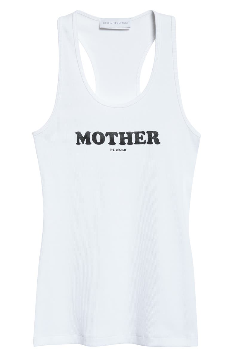 Stella McCartney Mother F**ker Rib Graphic Tank, Alternate, color, 