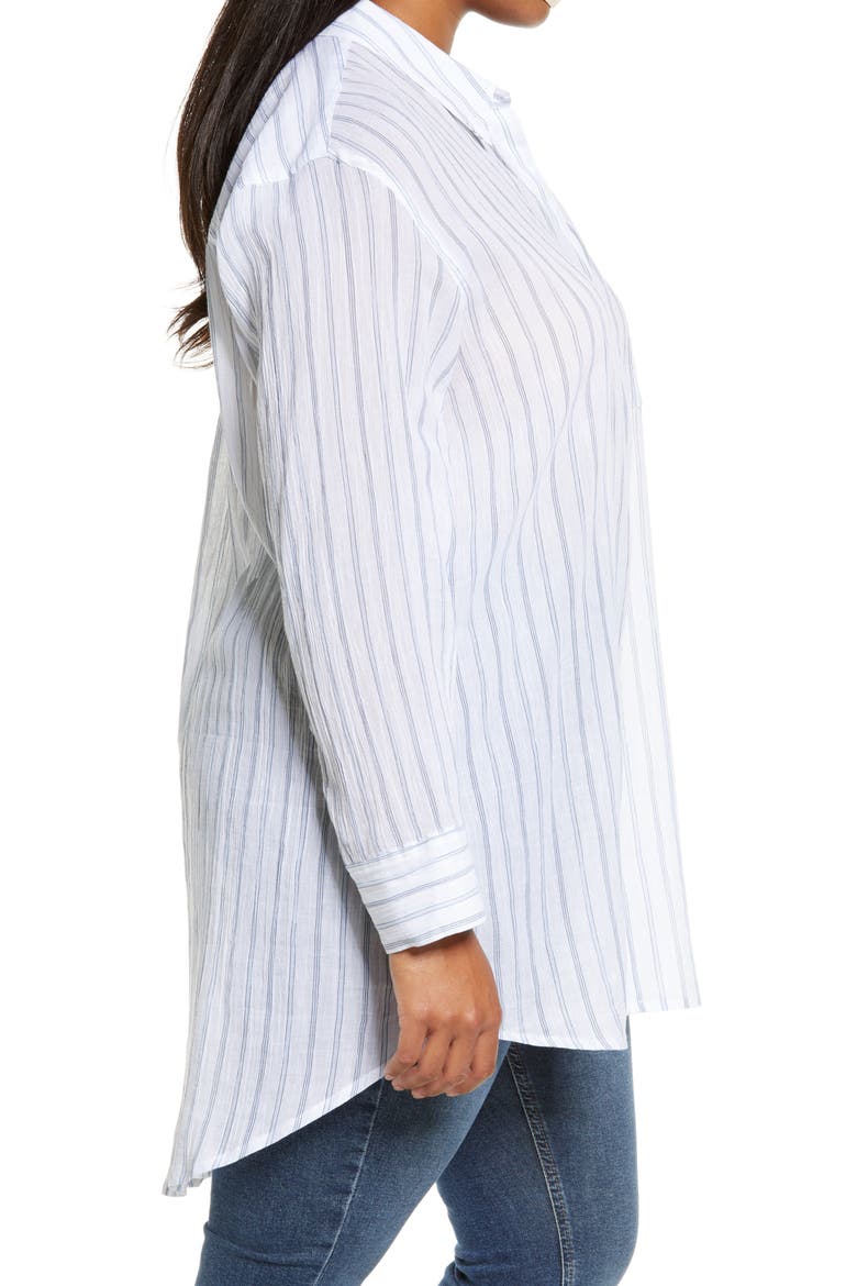 Stripe Woven Tunic, Alternate, color, BLUE- WHITE LARCH STRIPE