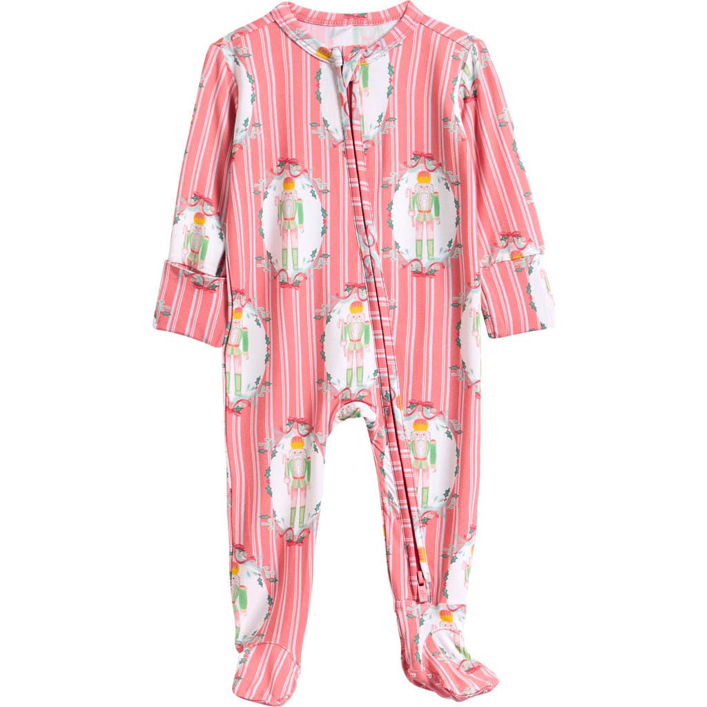 Posh Peanut Nutcracker Zip Footie In Pink