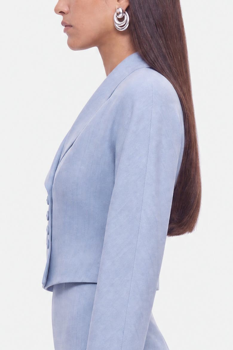 Textured Cotton Blend Jacket, Alternate, color, Blue