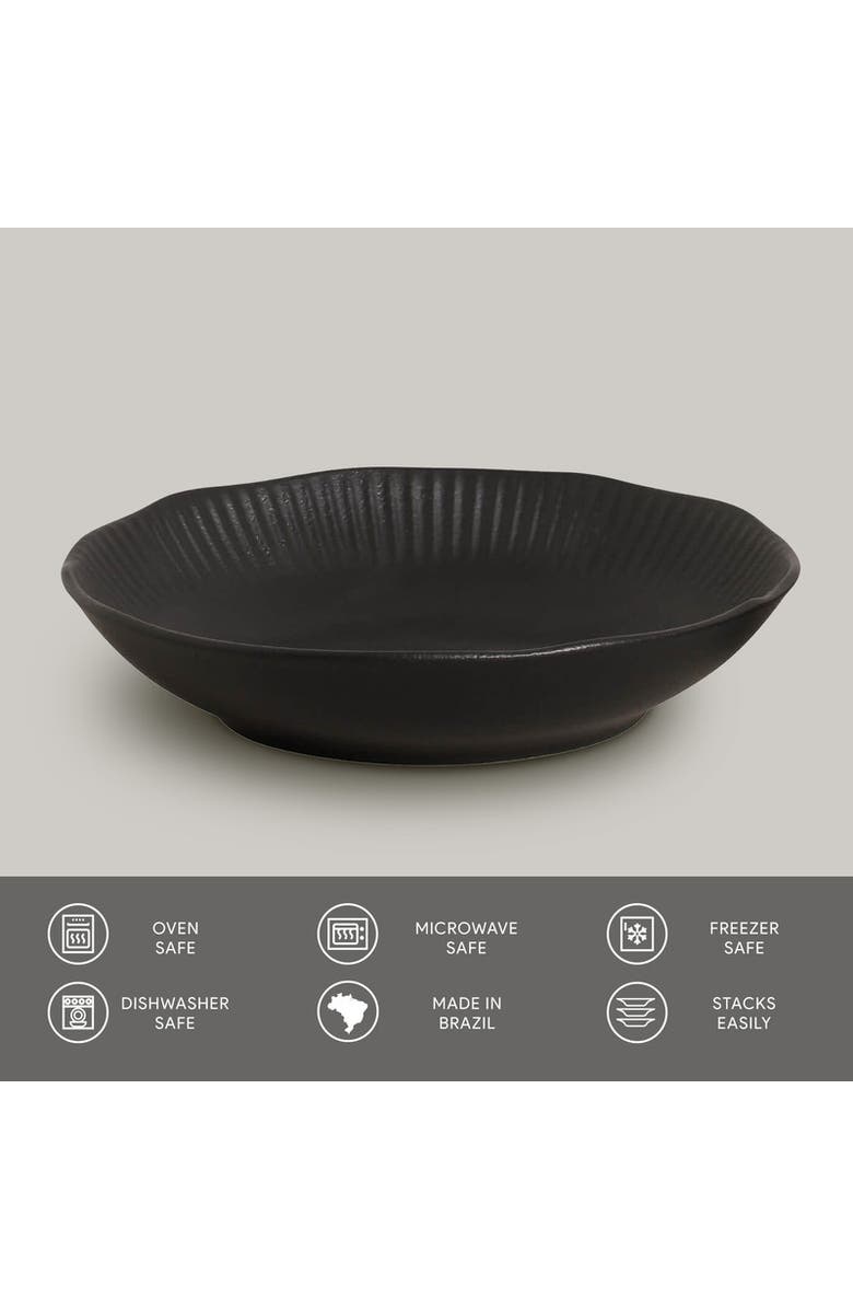 Porto Brasil Salad Bowl - Set of 6, Alternate, color, Linhas Matte Black