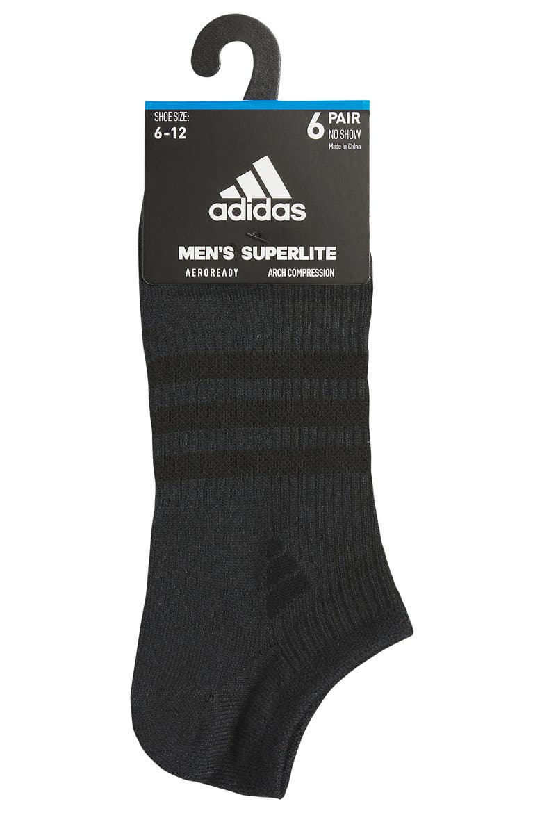 Superlite 3.0 6-Pack No-Show Socks, Alternate, color, BLACK