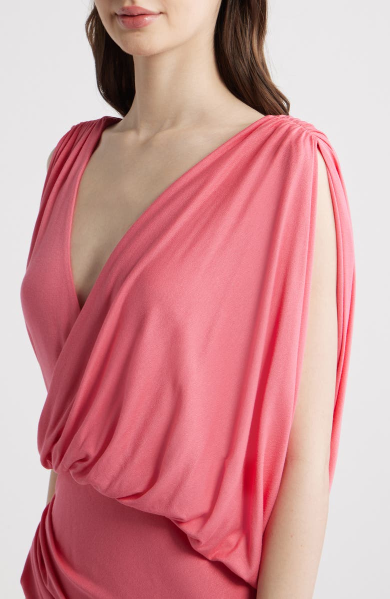 Black Halo Norissa Ruched Drape Maxi Dress, Alternate, color, Framboise