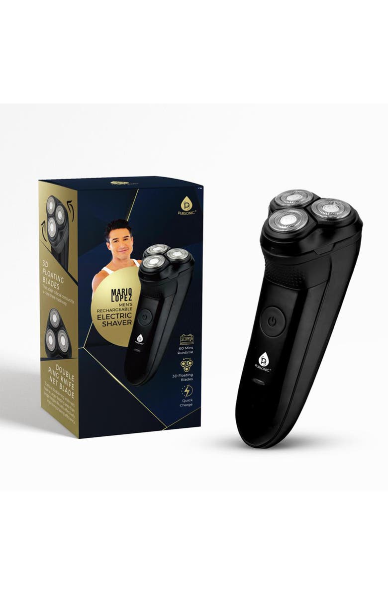 PURSONIC Mario Lopez Men's Rechargeable Electric Shaver, Alternate, color, Black