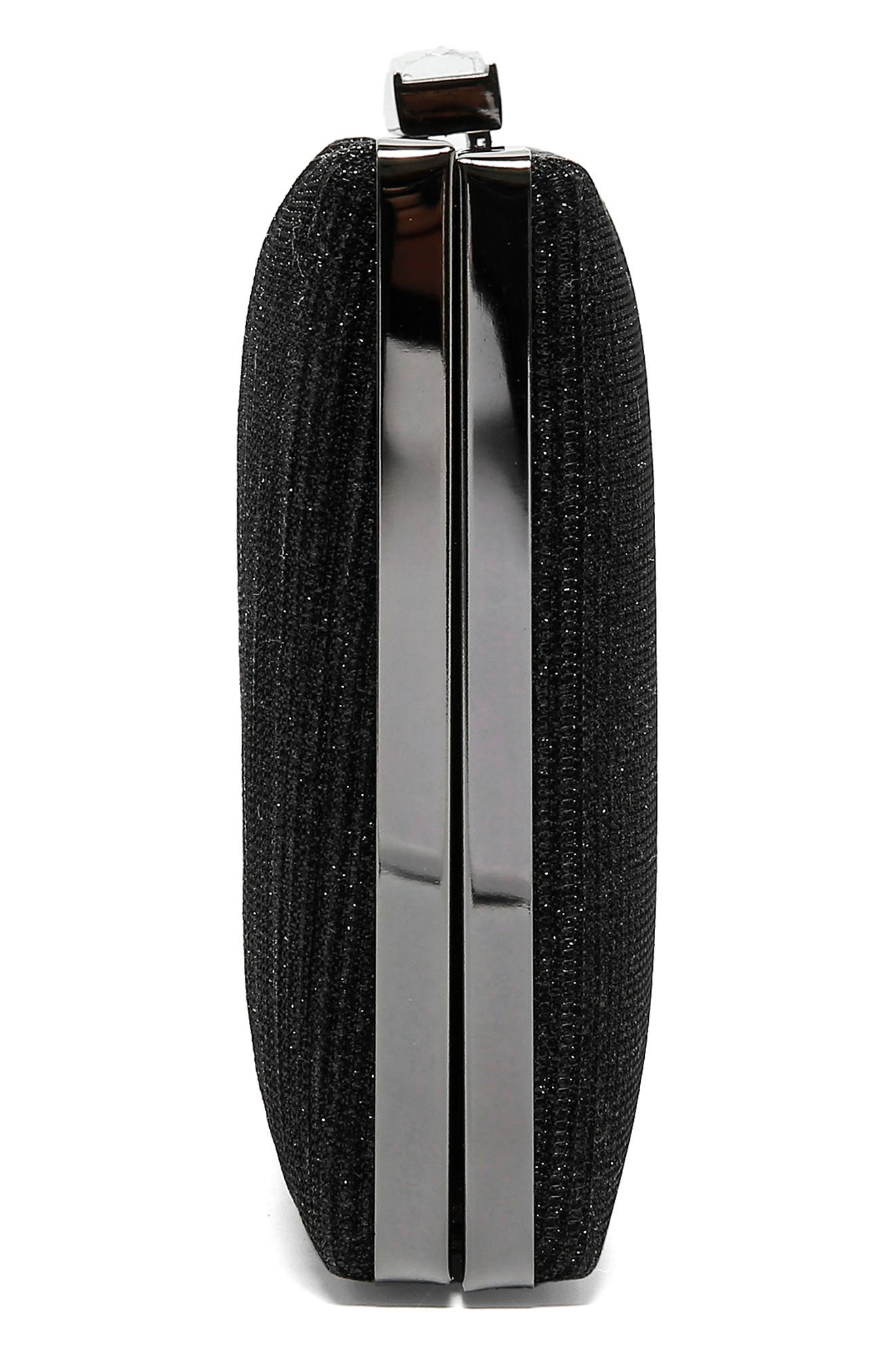 LADY COUTURE Suzie Glitter Clutch, Alternate, color, Black