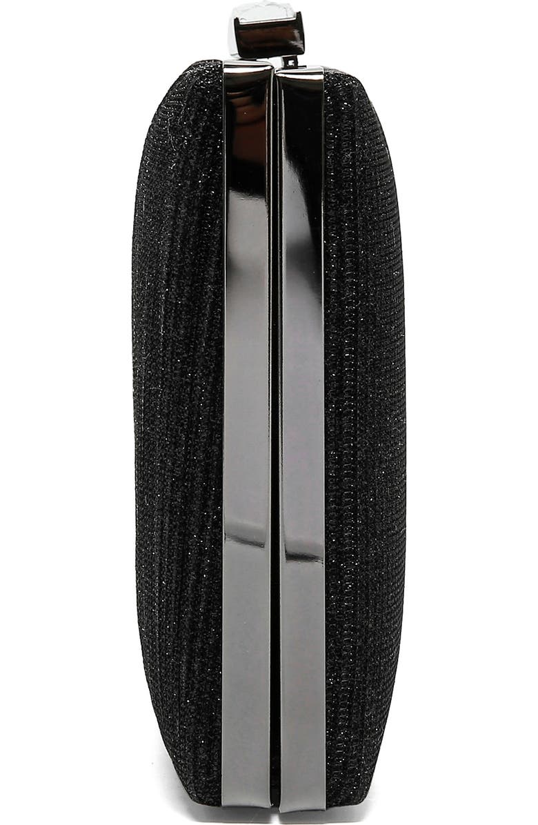 LADY COUTURE Suzie Glitter Clutch, Alternate, color, Black