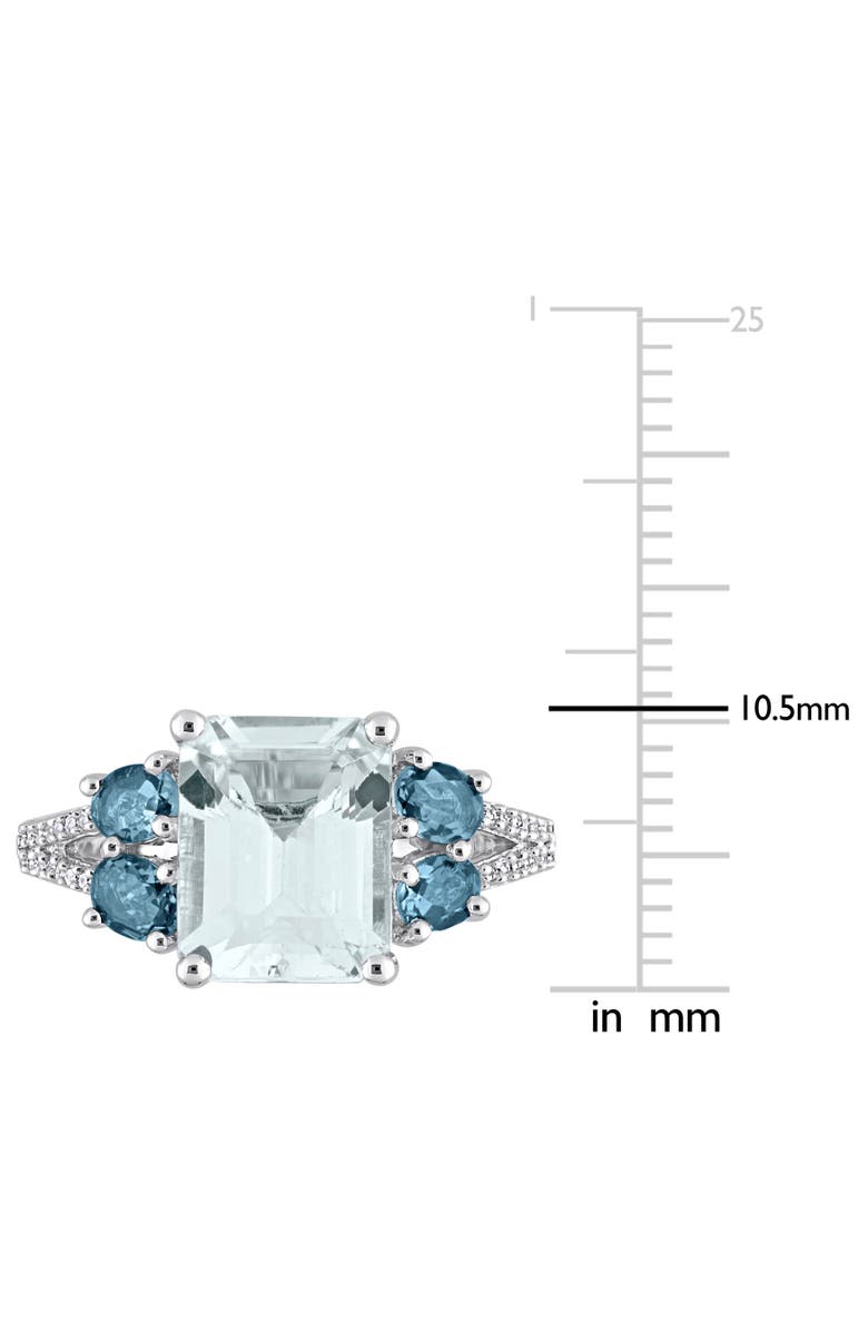 Julianna B. Aquamarine, Topaz & Diamond Ring Silver, Alternate, color, Aquamarine