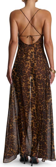 Strappy Open Back Chiffon Maxi Dress