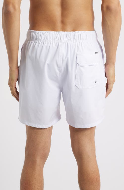 Vintage Summer Washed Swim Trunks In White