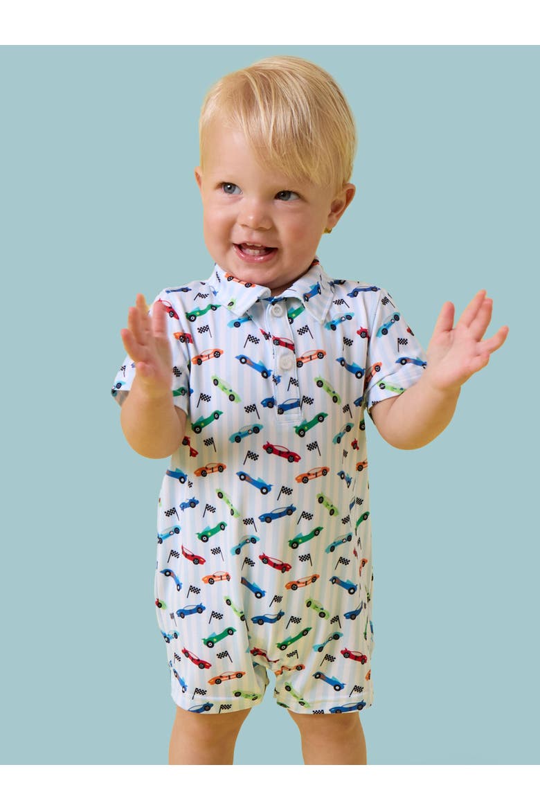 Performance Polo Romper, Alternate, color, Tiny Let's Roll