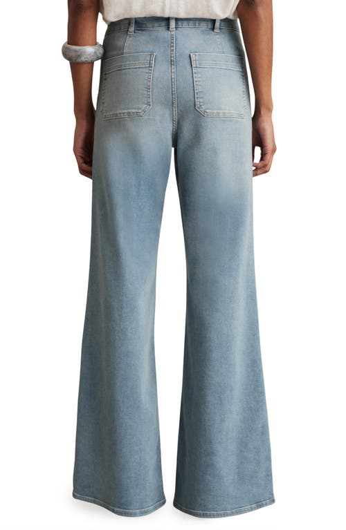 Reiss Sakura Flare Patch Pocket Jeans In Light Blue In Blue
