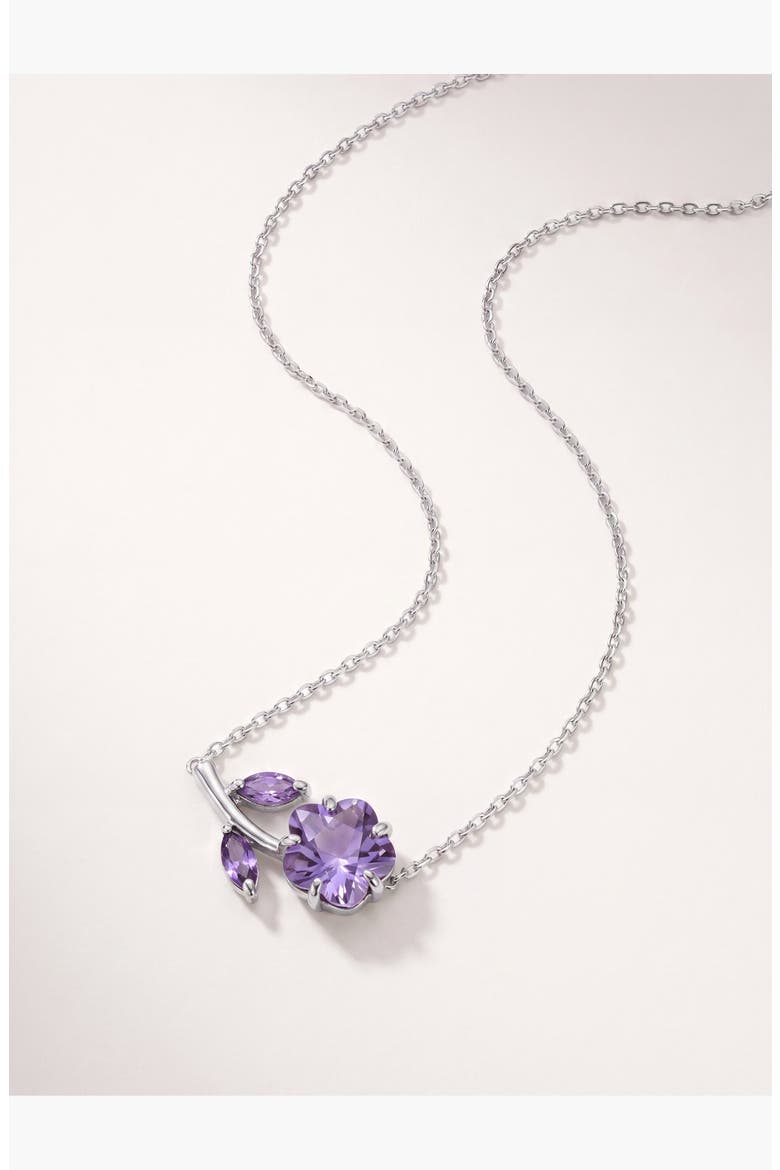 Crystal Daisy Flower Pendant Necklace, Alternate, color, Purple